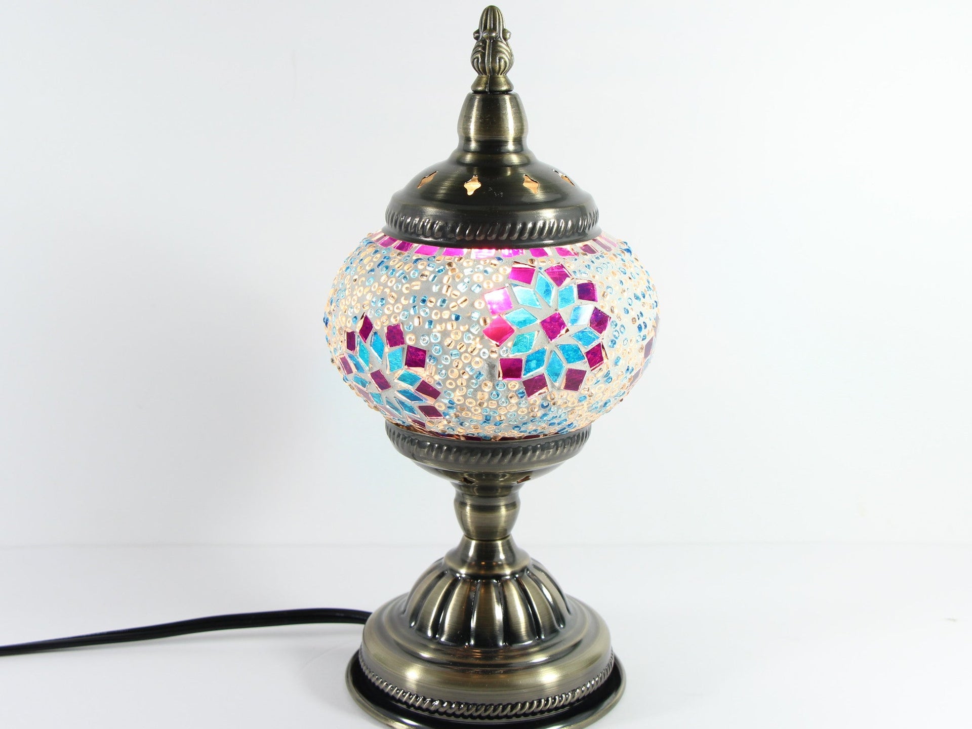 Turkish Mosaic Table Lamp with Bronze Finish - ACL2