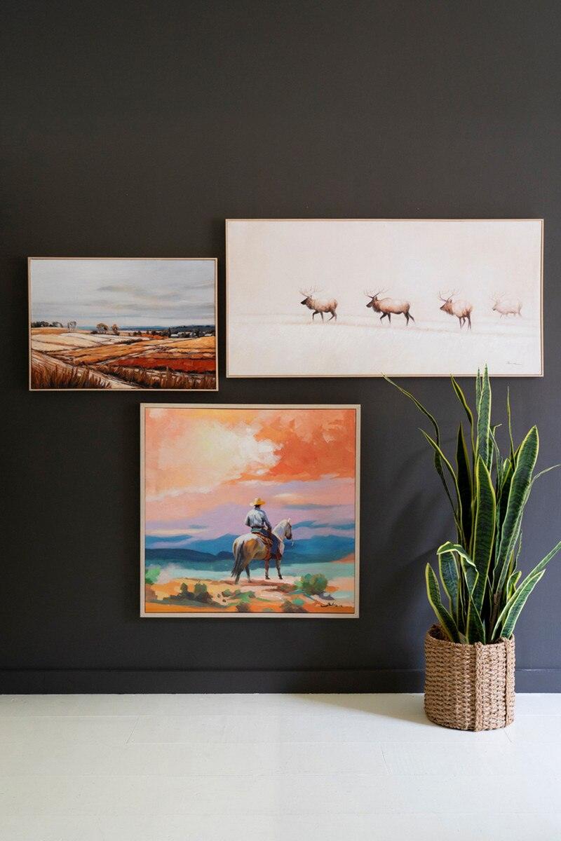 FRAMED ACRYLIC PAINTING - COWBOY