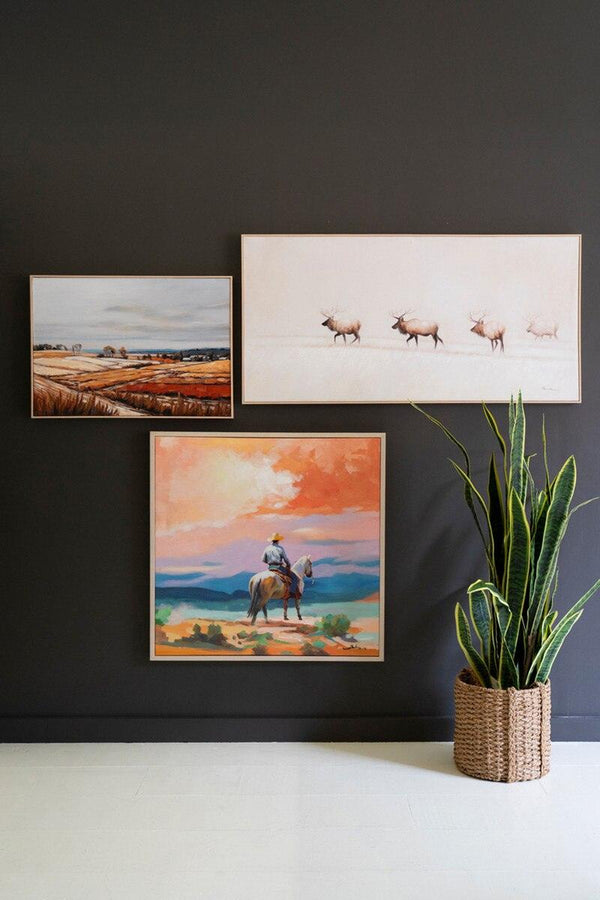 FRAMED ACRYLIC PAINTING - COWBOY