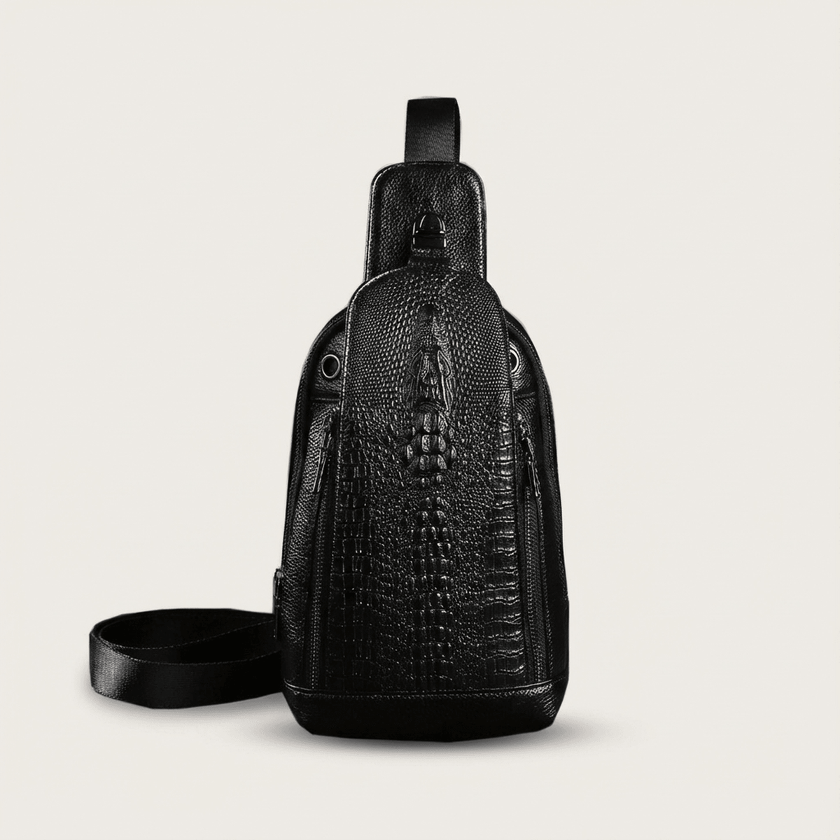 Men's Croc-Embossed Leather Sling Bag – Executive Commuter Carry