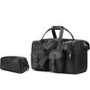 Men’s Vegan Leather Duffel Bag – With Toiletry Set - Black