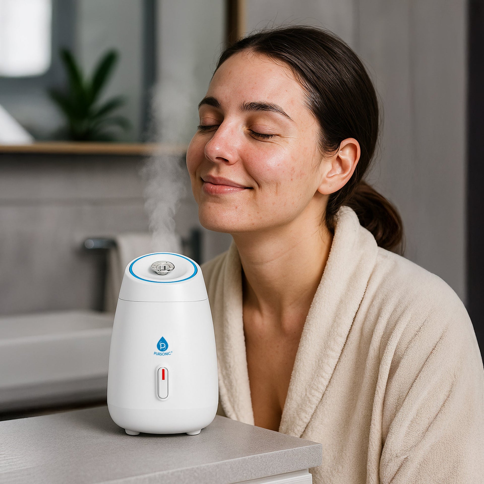 Glow & Renew Skincare Bundle: Facial Steamer, 7-in-1 LED Light Therapy Device & Vitamin C 20% Serum