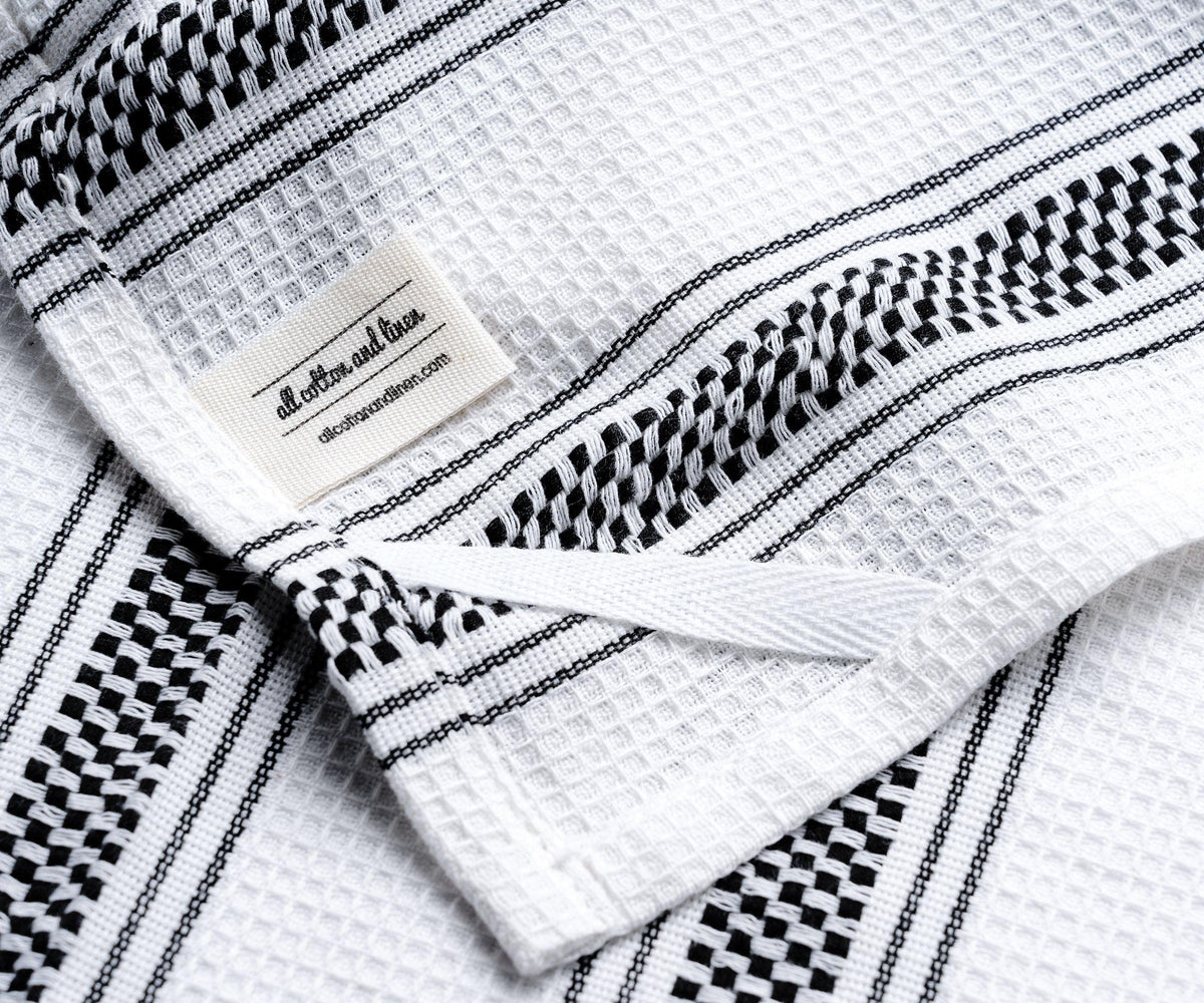 Black Dish Towels - Striped Cleaning Towels