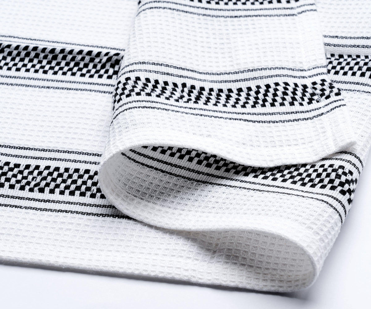 Black Dish Towels - Striped Cleaning Towels
