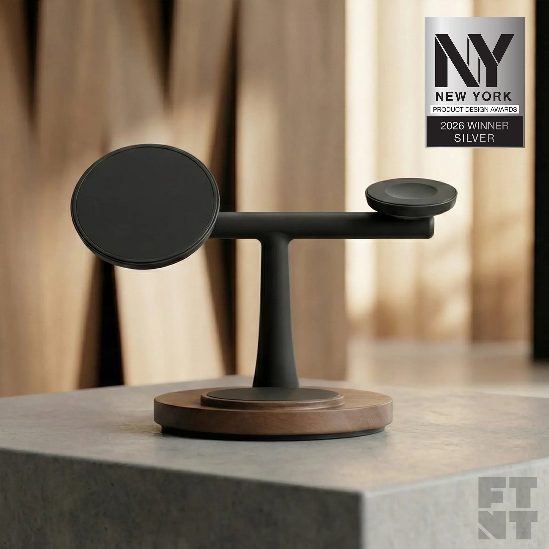 ZenStand 3-in-1 Wood MagSafe-compatible Charging Dock with 30W GaN Adapter