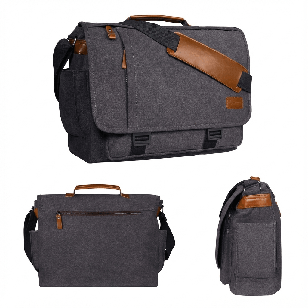 Men's Canvas Messenger Bag – Large Format Commuter Carry