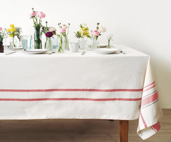 French Striped Tablecloth