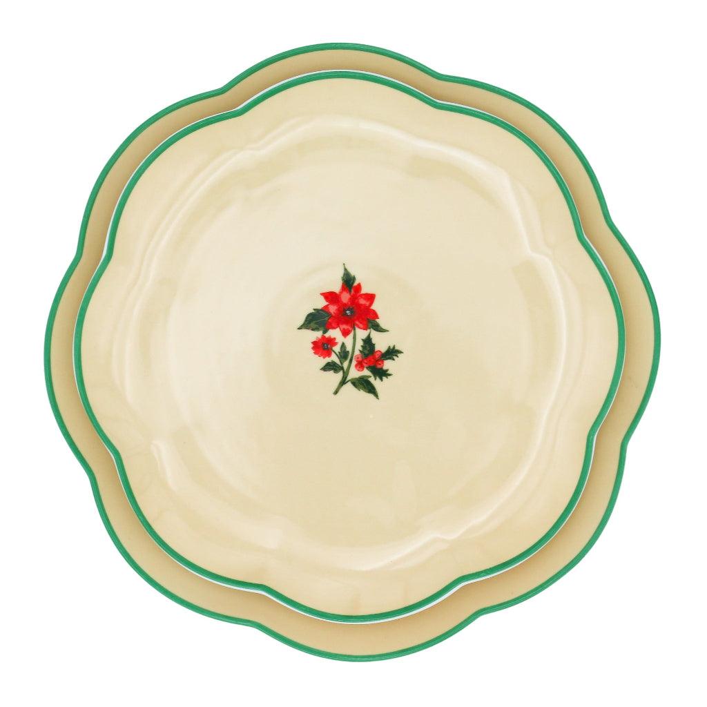 Fabled Flora Scalloped Ceramic Starter Plates – Case of 12 (+3 Bonus Plates)