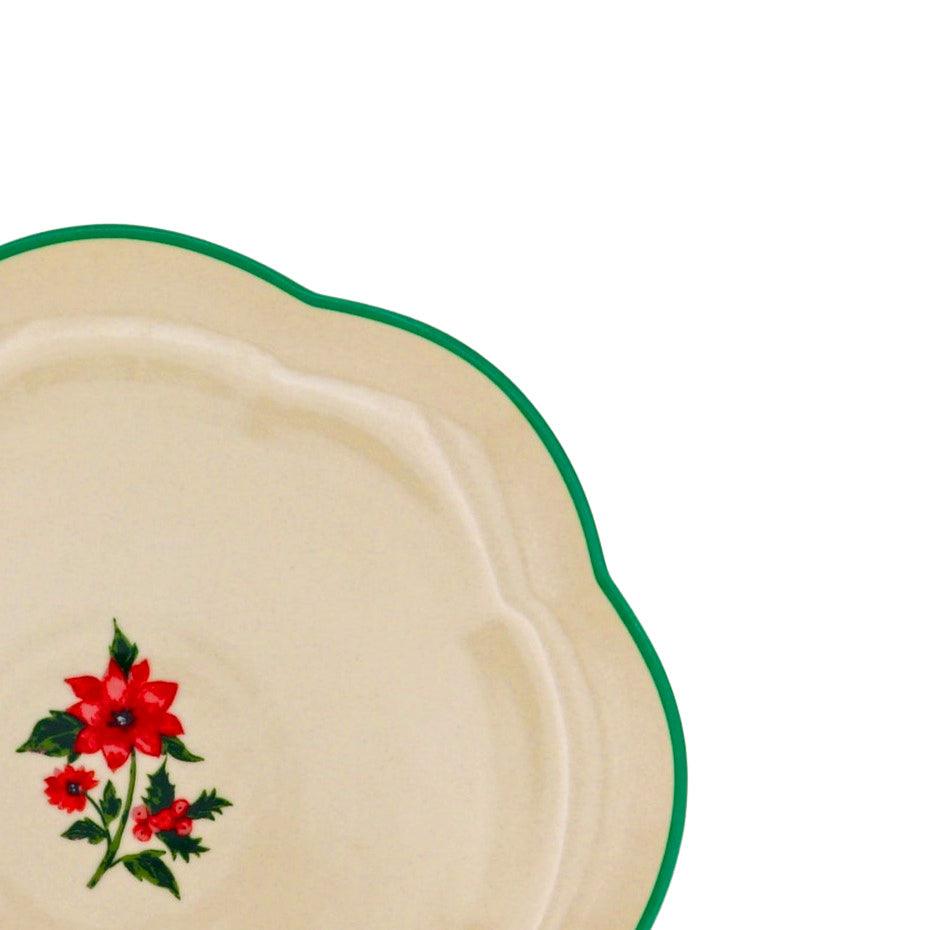 Fabled Flora Scalloped Ceramic Starter Plates – Case of 12 (+3 Bonus Plates)