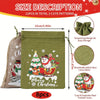 Fabric Christmas Gift Bags with Drawstring Closure - Green/Brown Cloth Santa Patterns - 8pcs
