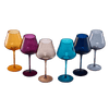 Jewel Colored Crystal Wine Glass Set of 6, Gift For Mothers, Her, Wife, Mom Friend - Large 20 oz Glasses, Unique Italian Style Tall Drinkware - Red & White, Dinner, Color Beautiful Glassware - (Jewel)