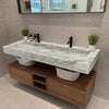 Fantasy White Marble Modern Rectangular Sink Wall-mount Bathroom Sink (W)18