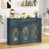 Farmhouse Buffet Sideboard 3-Door Kitchen Storage Cabinet with 2 Drawers-Turquoise