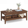 Farmhouse Coffee Table Rustic Cocktail Center Table with Thickened Tabletop-Walnut - Walnut