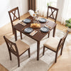 Farmhouse Dining Table for 4 People 35 Inches Square Kitchen Table-Walnut