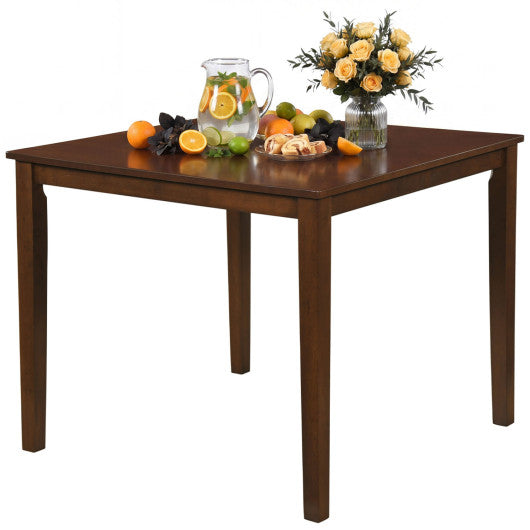 Farmhouse Dining Table for 4 People 35 Inches Square Kitchen Table-Walnut