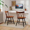 Farmhouse Kitchen Dining Chair Set of 2 with Rubber Wood Frame-Dark Brown
