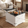 Farmhouse Lift Top Coffee Table with Hidden Storage Compartment-Black