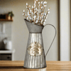 Farmhouse Metal Pitcher Vase