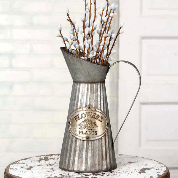 Farmhouse Metal Pitcher Vase