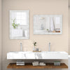 41.5 x 28 inches Farmhouse Wall Mirror with Solid Wood Frame-White