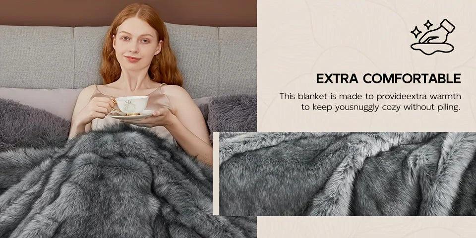 Faux Fur Blanket - Super Soft 1000GSM 60x80