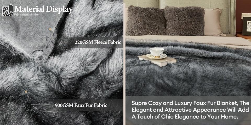 Faux Fur Blanket - Super Soft 1000GSM 60x80