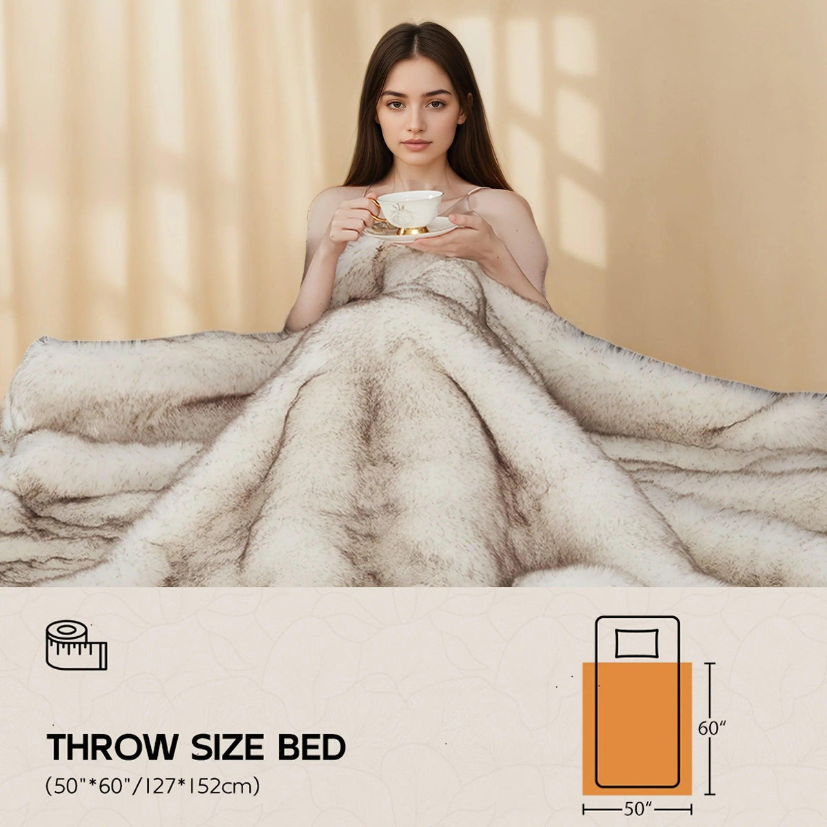 Faux Fur Blanket - Super Soft 1000GSM 60x80