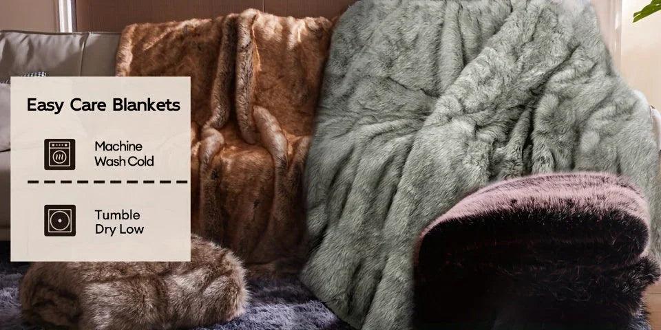 Faux Fur Blanket - Super Soft 1000GSM 60x80