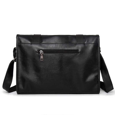 Faux Leather Messenger Bag