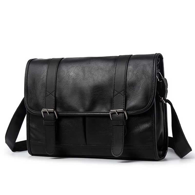 Faux Leather Messenger Bag
