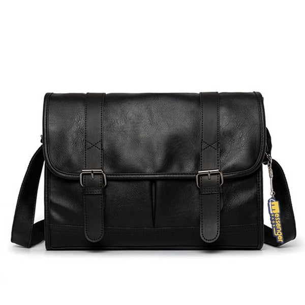 Faux Leather Messenger Bag