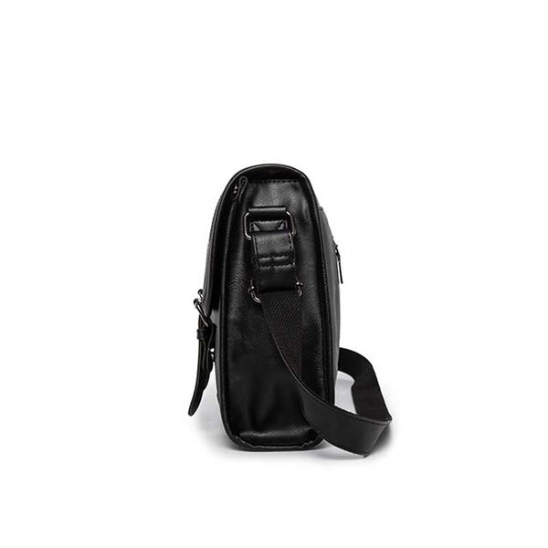 Faux Leather Messenger Bag