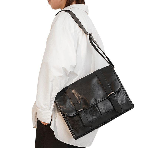 Faux Leather Messenger Bag