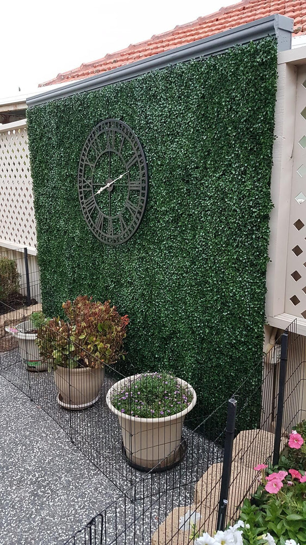 Dark Boxwood Artificial Vertical Garden Green Wall Panel Set of 6 66 SQ FT – UV Resistant – Commercial Grade