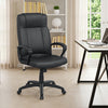 Faux Leather Office Chair Computer Desk Chair with Rocking Function-Black