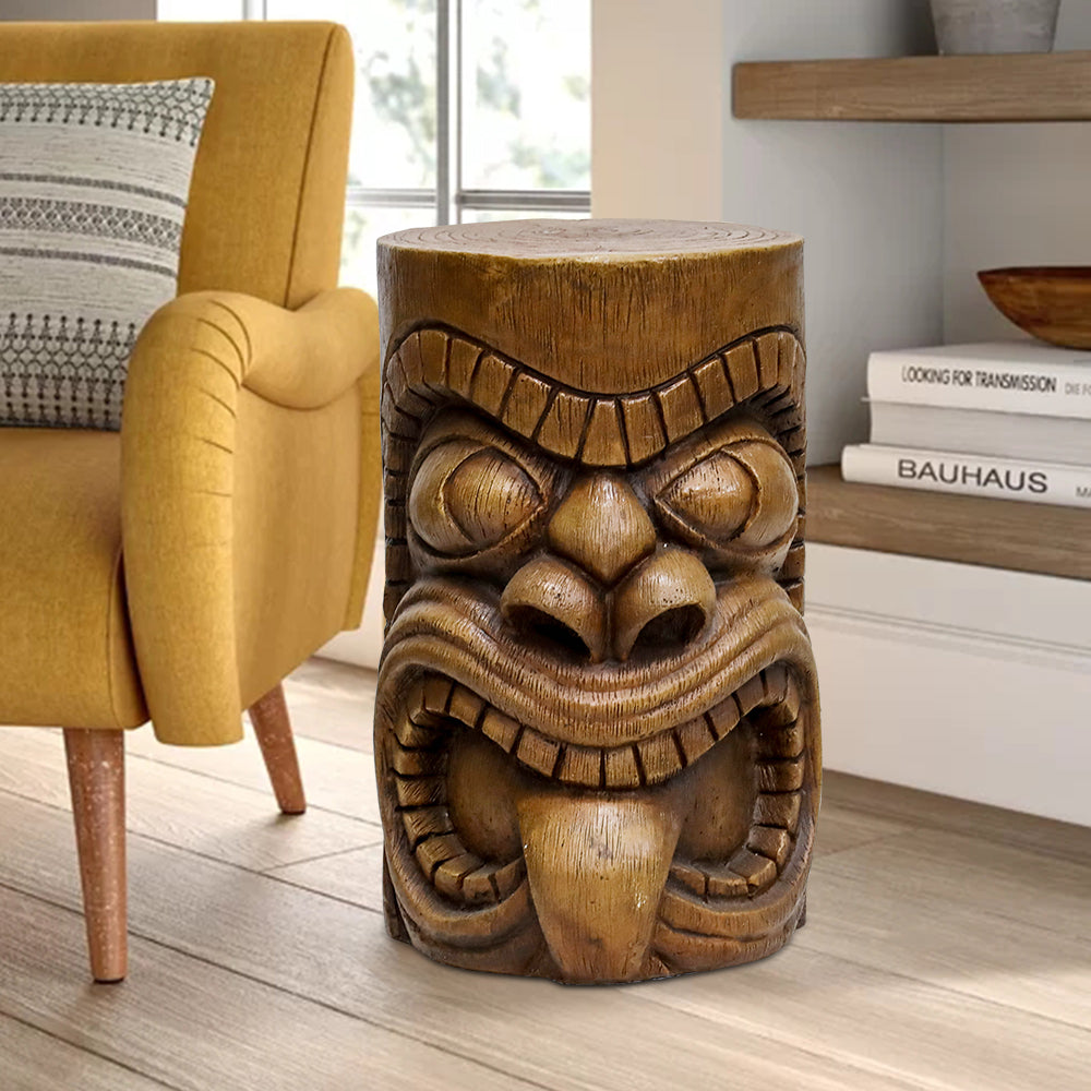 Concrete Garden Stool Tiki Kanaloa Seat 19 Inch