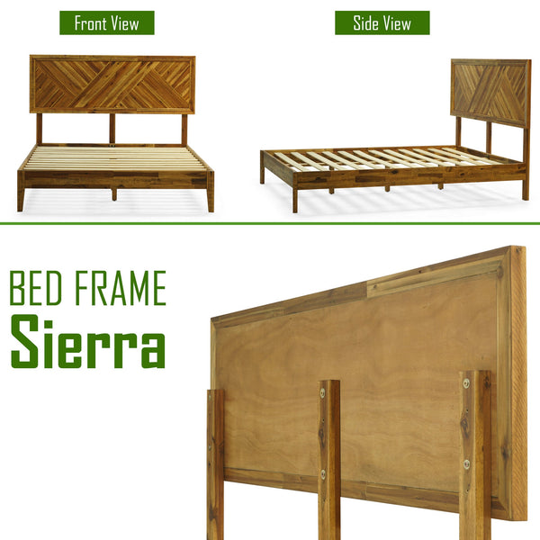 Acacia Sierra Deluxe Wood Platform Bed Frame