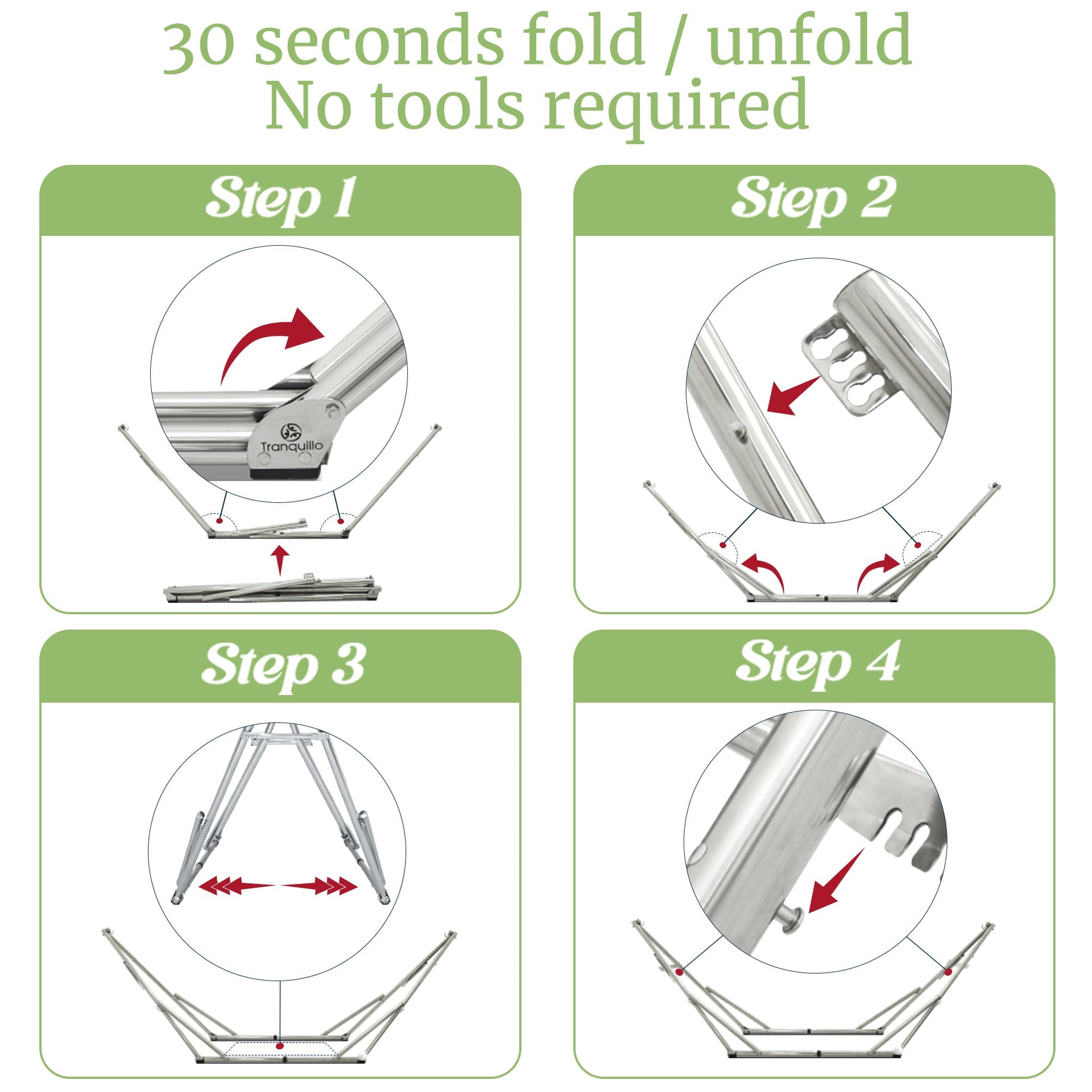 Tranquillo Universal Stainless Steel Hammock Stand