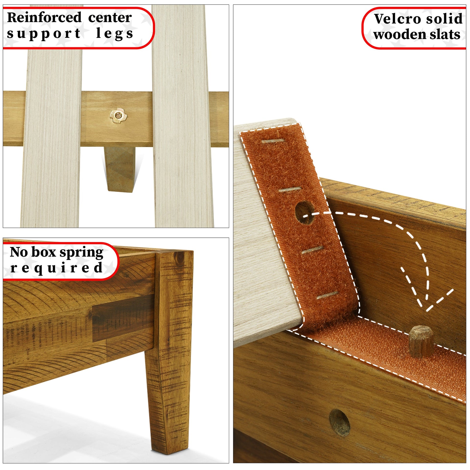 Acacia Sierra Deluxe Wood Platform Bed Frame