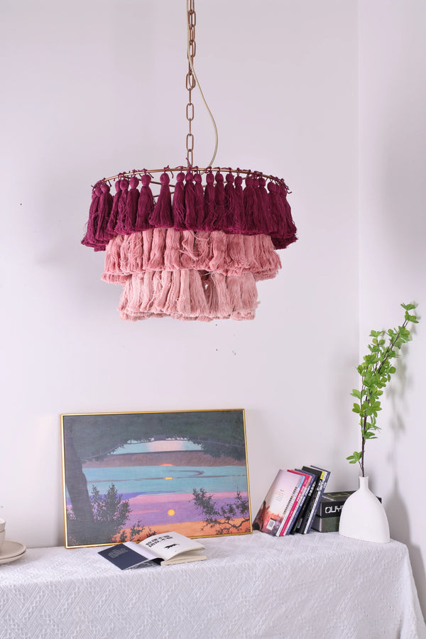 Fela Fabric Tassel Chandelier