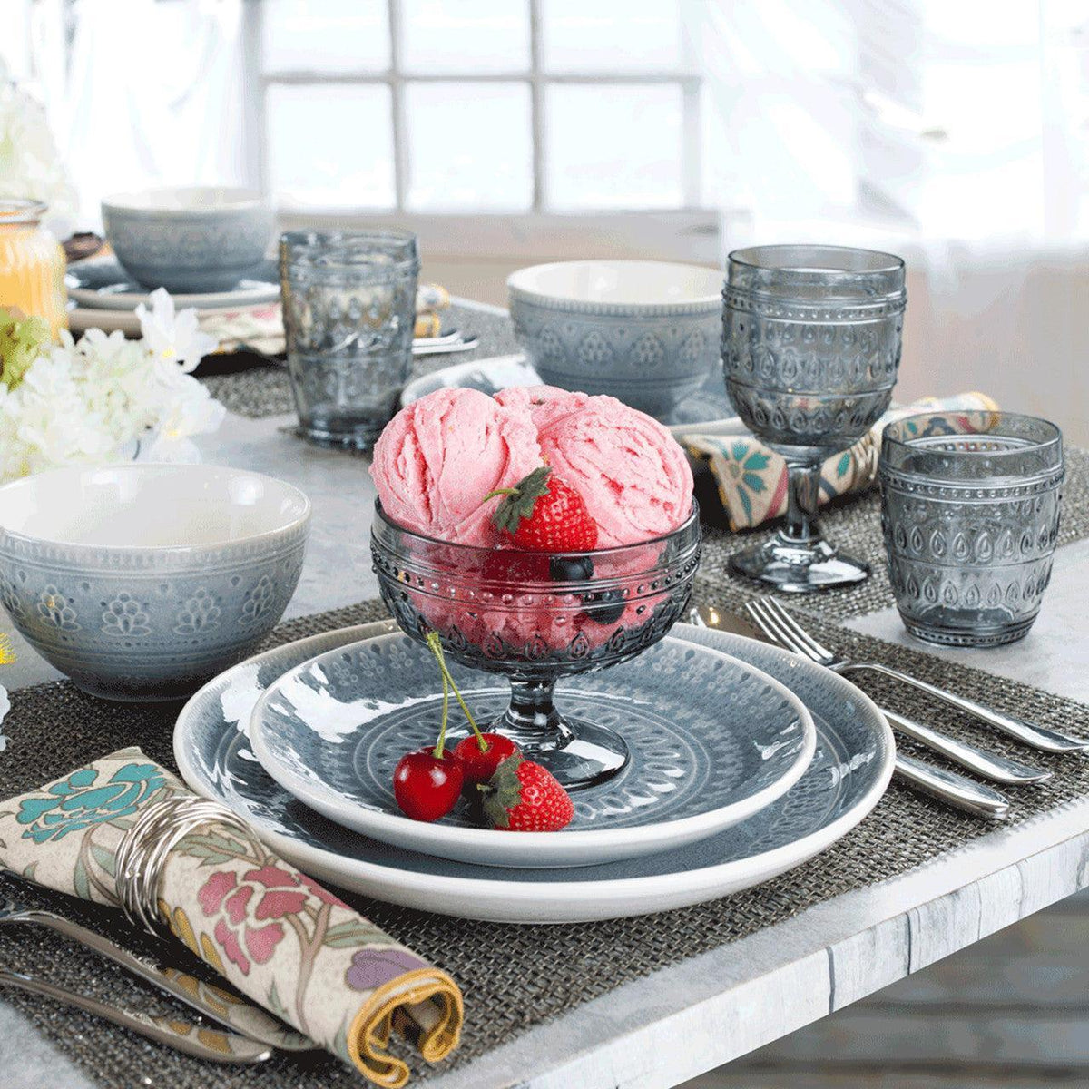 Fez 13oz Footed Compote Glass Bowls, Set of 4