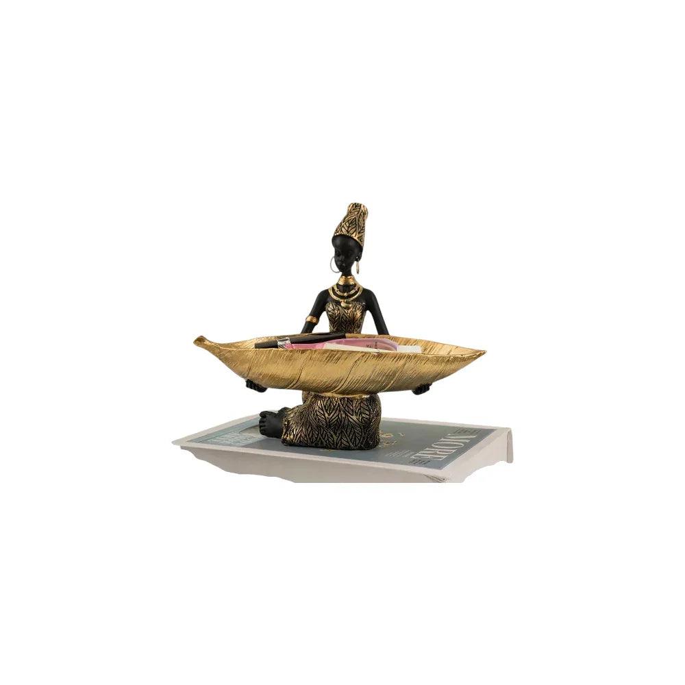 Figurine - Golden African Tray
