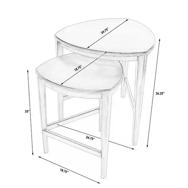 Finnegan Triangle Nesting Tables - Antique Cherry