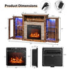 Fireplace TV Stand with 16-Color Led Lights for TVs up to 65 Inch-Brown - Brown