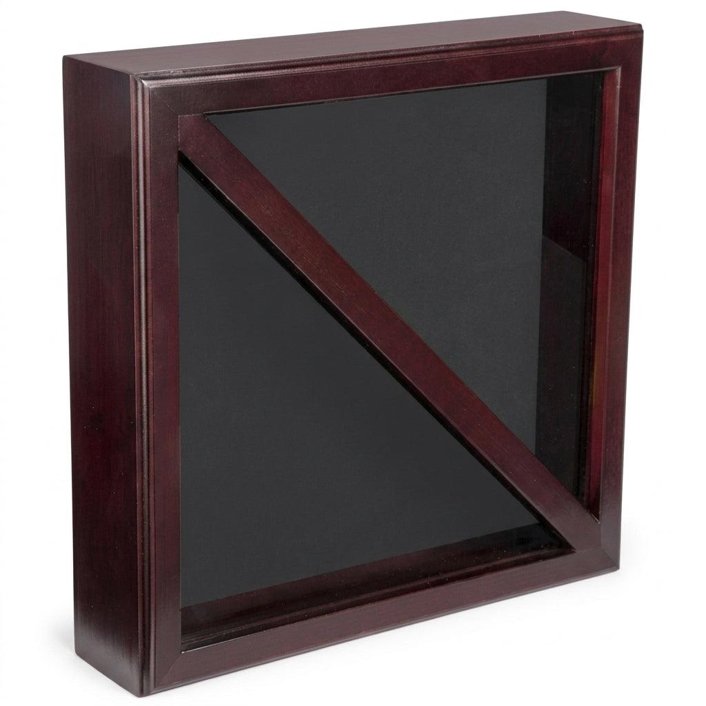 3'x5' Flag Display Case, Shadow Box (Not for Burial Funeral Flag), Solid Wood, Cherry Finish.