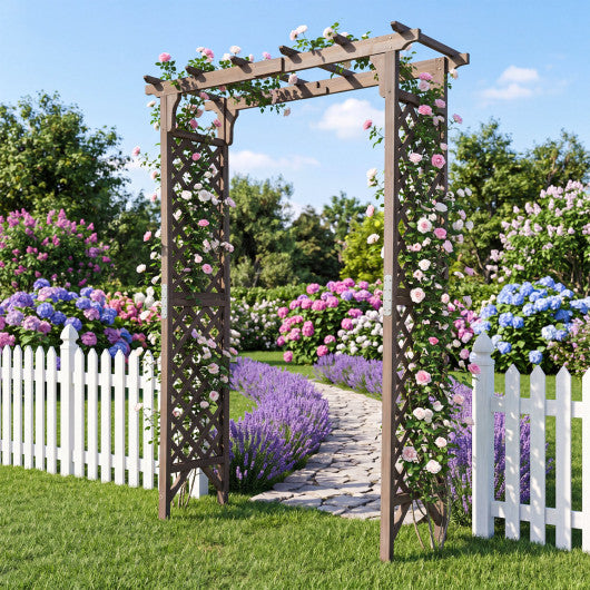 Flat Top Garden Arch with Gate 85