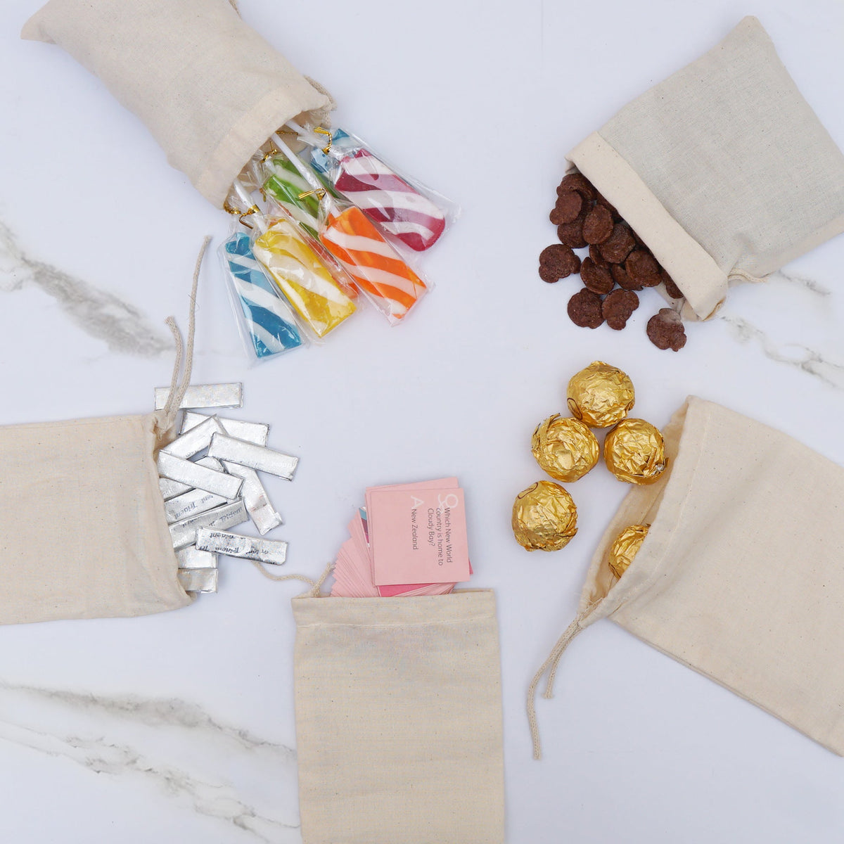 12x20 Inches Reusable Eco-Friendly Cotton Single Drawstring Bags Natural Color