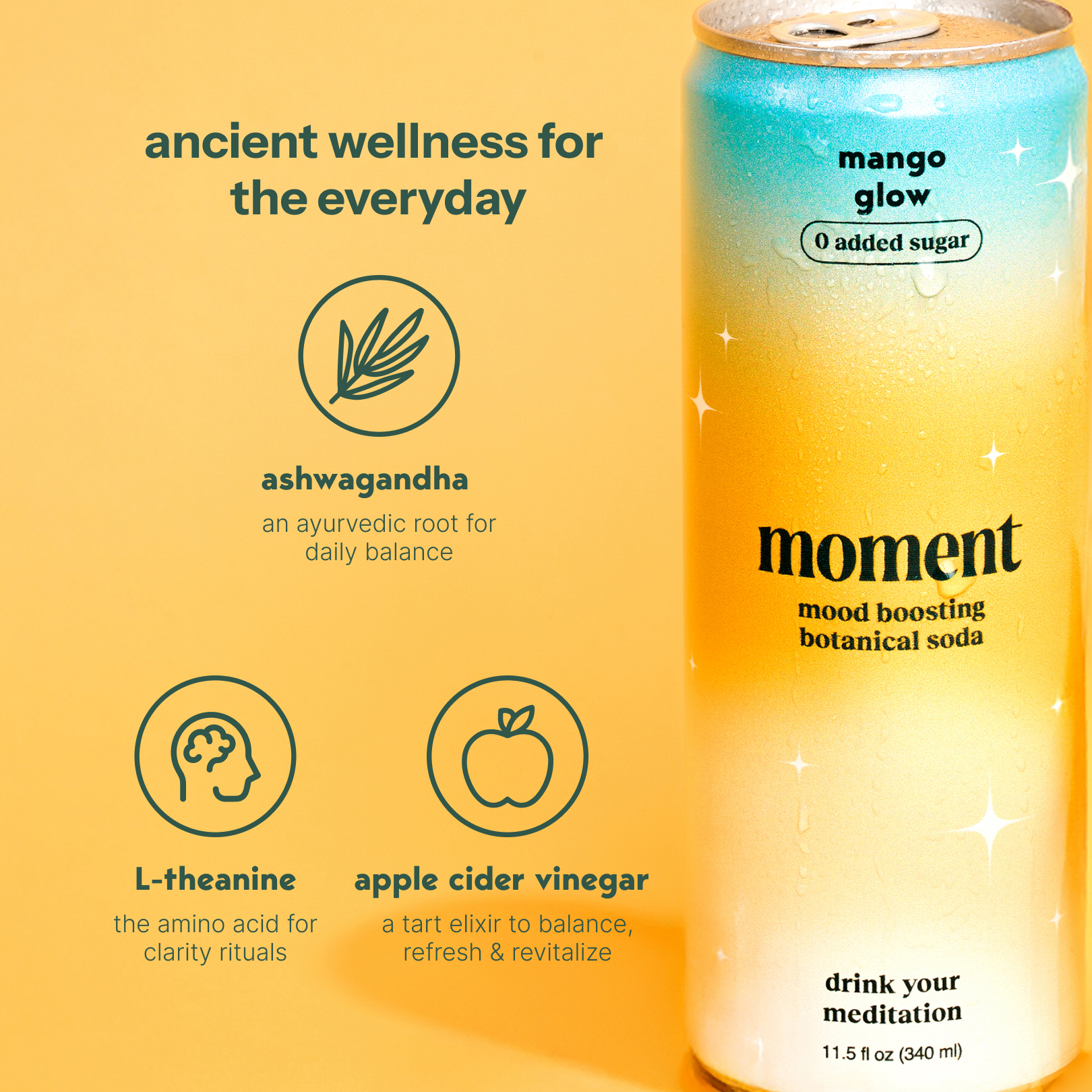 mango glow (botanical soda | 12 pack)