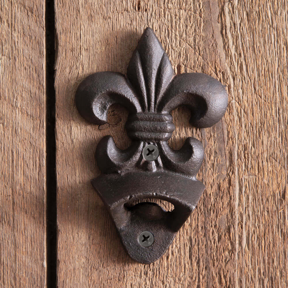 Fleur-de-Lis Wall-Mounted Bottle Opener (Set of 2)